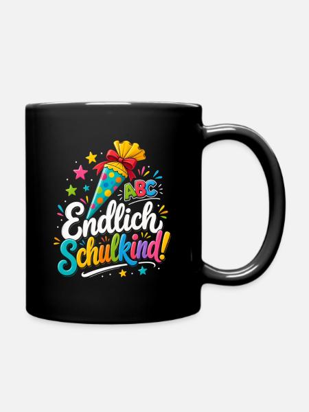 Endlich Schulkind ! - Tasse einfarbig - Schwarz