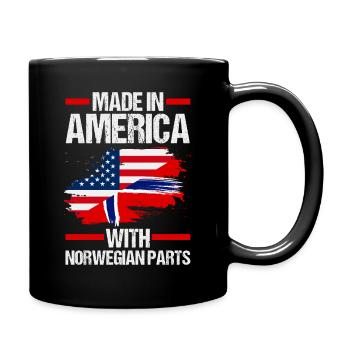 Norvège, Norge, Amérique, Fjords patriotiques, Scandinaves - Mug uni - noir - Droite