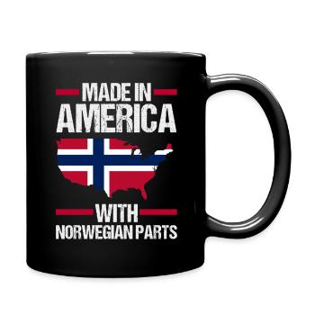 Norvège, Norge, Amérique, Fjords patriotiques, Scandinaves - Mug uni - noir - Droite