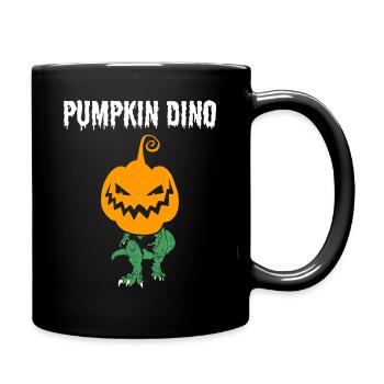 Funny Halloween Pumpkin Dino - Tasse einfarbig - Schwarz - Rechts