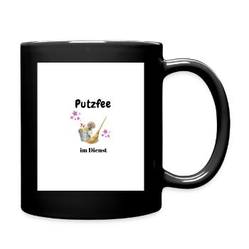 Putzfee  - Tasse einfarbig - Schwarz - Rechts