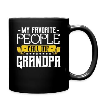Call Me Grandpa Banner - Tasse einfarbig - Schwarz - Rechts