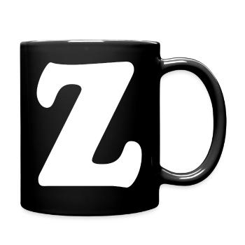 Großes Z Stil-Print | Buchstabe Z | Z Logo - Tasse einfarbig - Schwarz - Rechts