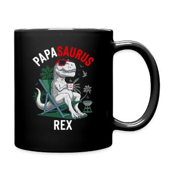 Papasaurus Rex Humor Vatertags-Grillfest - Tasse einfarbig - Schwarz - Rechts