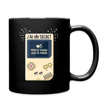 Annonce Mariage Papa Maman Secret Style Rétro - Mug uni - noir - Droite