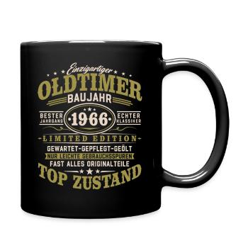 Oldtimer Baujahr 1966 Jahrgang Geburtstag Geschenk - Tasse einfarbig - Schwarz - Rechts