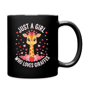Only one girl loves giraffes - Full Colour Mug - black - Right