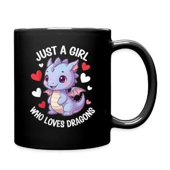 Juste une fille qui aime les dragons - Mug uni - noir - Droite