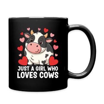 Cow Love Girls & Cows - Full Colour Mug - black - Right