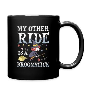 Mon autre manège est une sorcière balai sur balai - Mug uni - noir - Droite