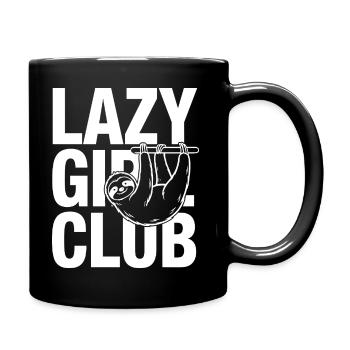 Lazy Girl Club Sloth - Full Colour Mug - black - Right