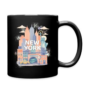 Skyline de l’aquarelle de New York - Mug uni - noir - Droite