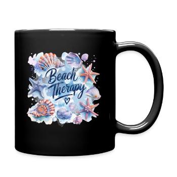 Thérapie de plage – Conception de coquillages et d’étoiles de mer - Mug uni - noir - Droite