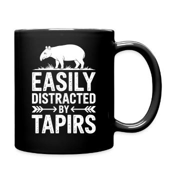 Tapire Sprüche Tapir Lustiges Tapire Geschenk - Tasse einfarbig - Schwarz - Rechts