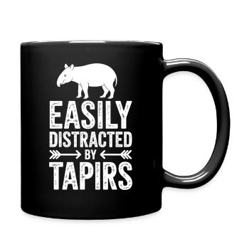 Tapire Sprüche Tapir Lustiges Tapire Geschenk - Tasse einfarbig - Schwarz - Rechts