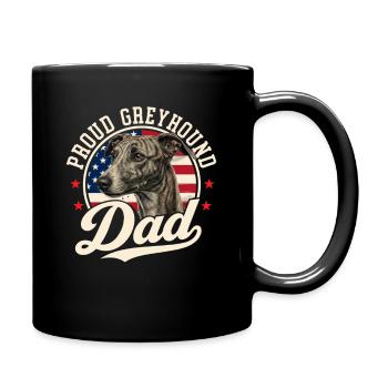 Proud Greyhound Dad Rescue Berger Propriétaire de Lévrier - Mug uni - noir - Droite