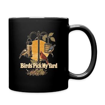Oiseaux de jardin, Oiseaux choisissent mon jardin pour observer les oiseaux - Mug uni - noir - Droite