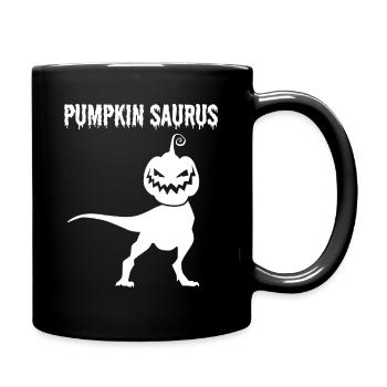 Funny Halloween Pumpkin Saurus Funny Pumpkin Dinos - Tasse einfarbig - Schwarz - Rechts
