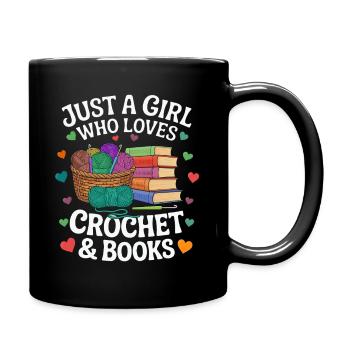 crochet_and_books fille adore le crochet et les livres - Mug uni - noir - Droite