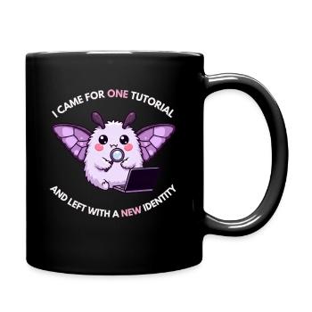 Un tutoriel, nouvelle identité – Humour de papillon de nuit - Mug uni - noir - Droite