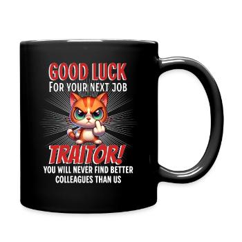Lustiger Abschiedskollege - Tasse einfarbig - Schwarz - Rechts