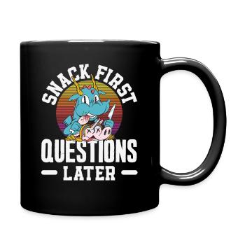 Ich Benötige Snacks, Lustiger Tierhumor - Tasse einfarbig - Schwarz - Rechts