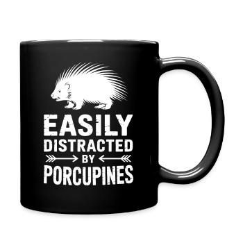 Stachelschweine Sprüche Stachelschweine Geschenk - Tasse einfarbig - Schwarz - Rechts