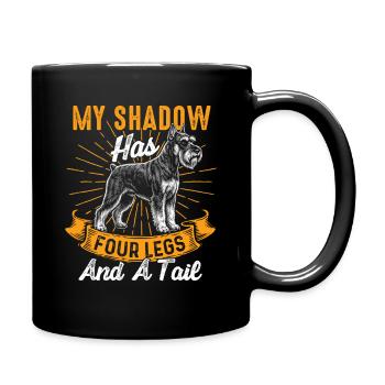 Mein Schatten hat vier Beine Schnauzer Liebe - Tasse einfarbig - Schwarz - Rechts