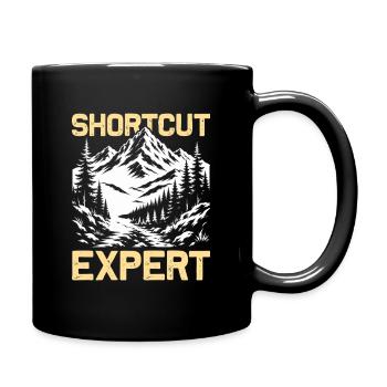Shortcut Expert Wandern Berge Bergsteigen - Tasse einfarbig - Schwarz - Rechts