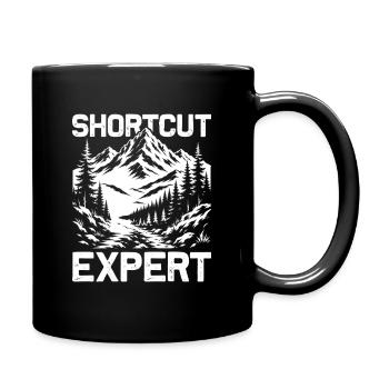 Shortcut Expert Wandern Berge Bergsteigen - Tasse einfarbig - Schwarz - Rechts