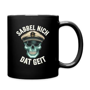  Sabbel Nich Dat Geit Kapitän Totenkopf Anker - Tasse einfarbig - Schwarz - Rechts