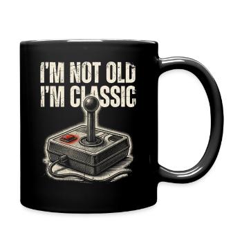 Nicht alt, einfach klassische Arcade - Tasse einfarbig - Schwarz - Rechts