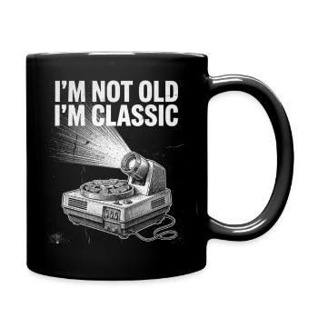 Pas vieux, je suis classique : caisse enregistreuse rétro - Mug uni - noir - Droite