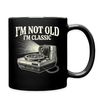 Nicht alt, ich bin klassisches Kameradesign - Tasse einfarbig - Schwarz - Rechts