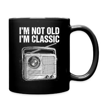 Nicht alt, ich bin Klassiker: Vintage Radio - Tasse einfarbig - Schwarz - Rechts