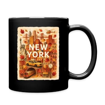 Autumn New York City Sketch - Full Colour Mug - black - Right
