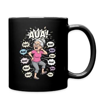 Aua Oma Comicburst - Tasse einfarbig - Schwarz - Rechts