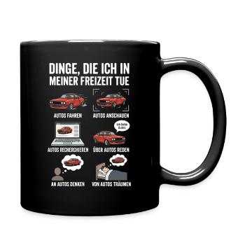 Dinge ich in meiner freizeit tue - Tasse einfarbig - Schwarz - Rechts