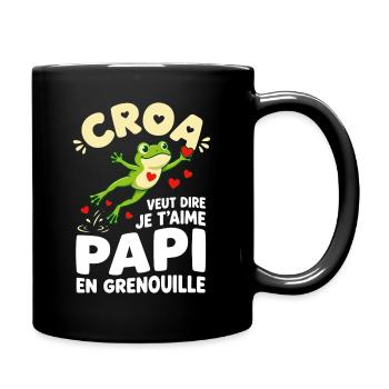 Croa Veut Dire Je T'aime Papi Grenouille - Mug uni - noir - Droite