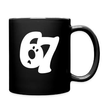 six seven | Number duo 6 and 7 | questioning face - Full Colour Mug - black - Right