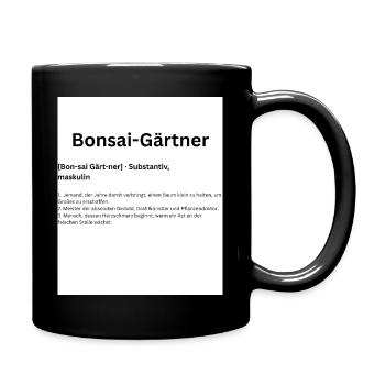 Bonsai Gärtner: Miniaturwald - Tasse einfarbig - Schwarz - Rechts