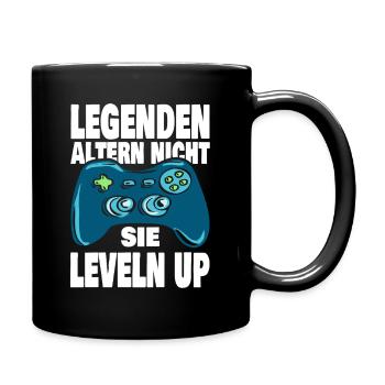 Legenden Leveln Up - Tasse einfarbig - Schwarz - Rechts