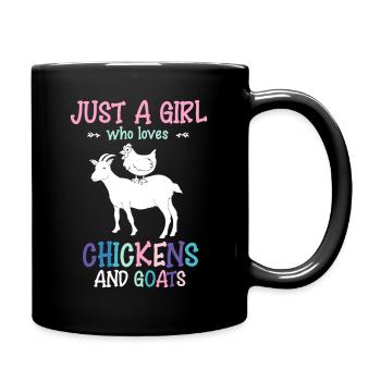 Just a Girl Who Loves Chickens and Goats - Full Colour Mug - black - Right