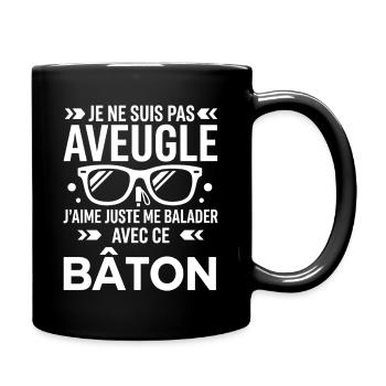Pas aveugle balade avec le bâton - Mug uni - noir - Droite