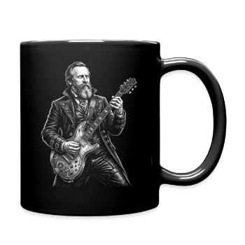 Rutherford B Hayes  mit Gitarre - Tasse einfarbig - Schwarz - Rechts