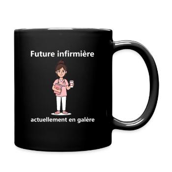 Étudiante Infirmière Épuisée - Cadeau Humour IFSI  - Mug uni - noir - Droite