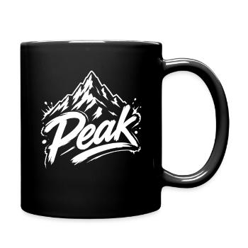 Peak Berggipfel Grafik | Jugendwort - Tasse einfarbig - Schwarz - Rechts