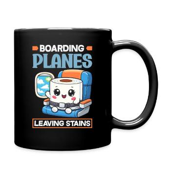 Embarquer dans les avions, c’est drôle - Mug uni - noir - Droite