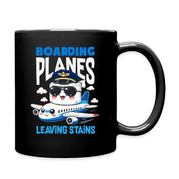 Embarquer dans les avions, c’est drôle - Mug uni - noir - Droite
