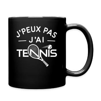 Tennis Humour Cadeau Passionné de Raquette - Mug uni - noir - Droite